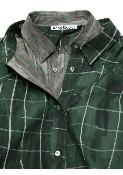 camicia layered check uomo verde ACNE STUDIOS | BB0649AO2